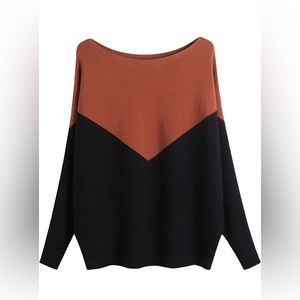 NWOT Boat Neck Batwing Sleeves Dolman Knitted Sweater